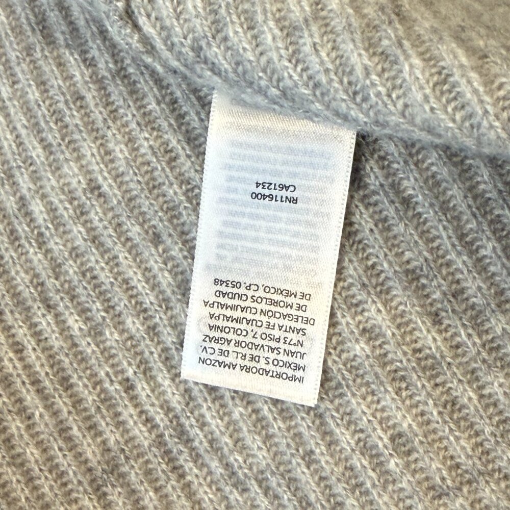 Lark & Ro 100% Cashmere Off Shoulder Ribbed Sweater Gray Size Large - Picture 11 of 15
